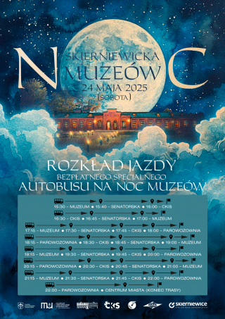 Skierniewicka Noc Muzeów 2025 - rozkład jazdy specjalnej linii autobusowej