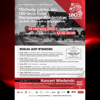 Obchody jubileuszu 180-lecia Kolei Warszawsko-Wiedeńskiej w Grodzisku Mazowieckim, plakat