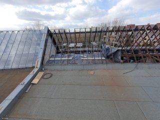 Prace przy świetliku nads kanałem 12